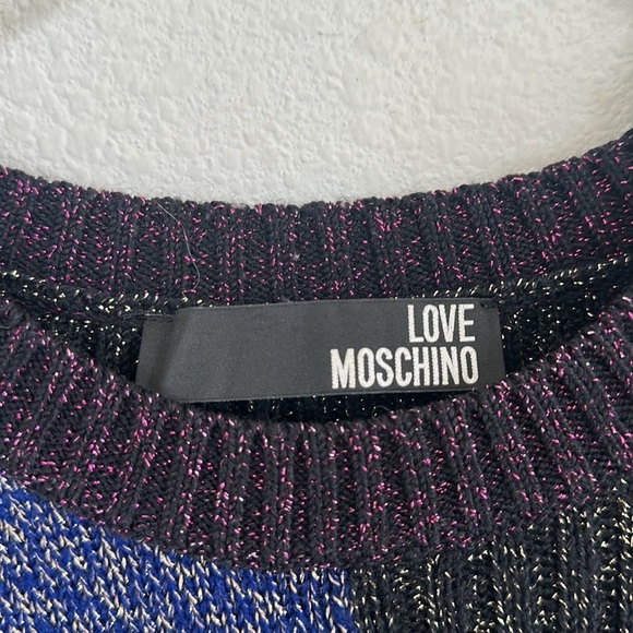 Love Moschino Shimmer Color Block Knit Dress - Picture 7 of 9